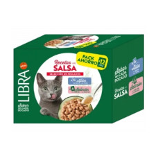 Saquetas Libra Gato Com Molho De Salmão E Atum 12 unidades Saquetas Libra Gato Com Molho De Salmão E Atum 12 unidades